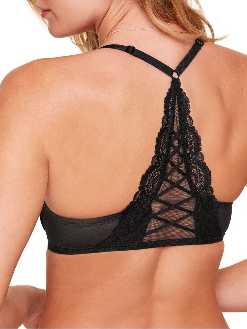 Adore Me Front Closure Plunge Racerback Bra 44C NWT Lace Contour Snap
